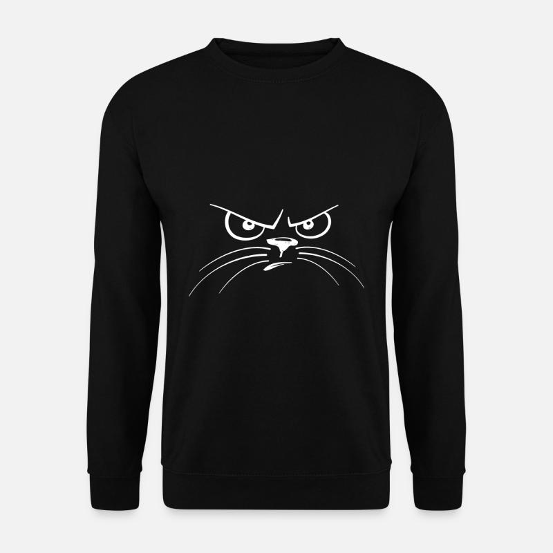 Lustige Katze Witzig Hauskatze Miezekatze - Unisex Pullover - Schwarz