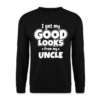 Gutes Aussehen von meinem Onkel Patenonkel - Unisex Pullover - Schwarz - Vorne - Alina (178cm) & Michal (187cm)
