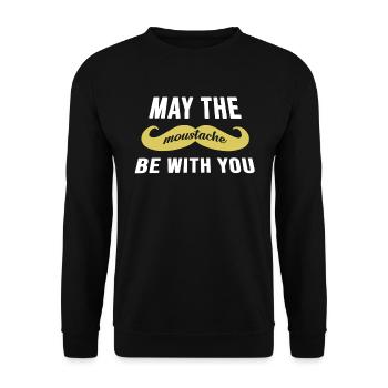 moustache - Sweat-shirt Unisexe - noir - Devant - Alina (178cm) & Michal (187cm)