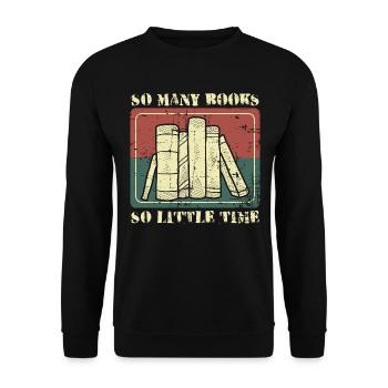 So viele Bücher so wenig Zeit - Unisex Pullover - Schwarz - Vorne - Alina (178cm) & Michal (187cm)