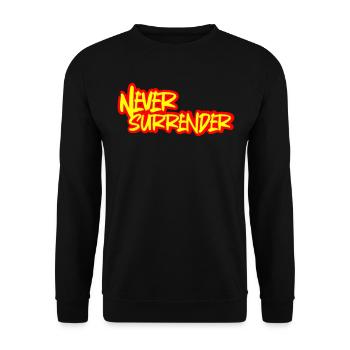 Never Surrender - Unisex Pullover - Schwarz - Vorne - Alina (178cm) & Michal (187cm)