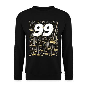 Birthday 99 brooms - Unisex Sweatshirt - black - Front - Alina (178cm) & Michal (187cm)