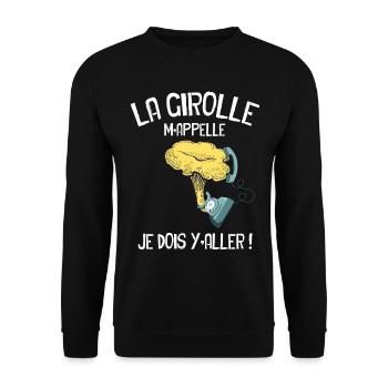 La Girolle Au Bout Du Fil Cadeau Champignons - Sweat-shirt Unisexe - noir - Devant - Alina (178cm) & Michal (187cm)
