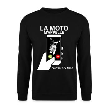 J'Aime L'Appel de la Moto Cadeau Motard - Sweat-shirt Unisexe - noir - Devant - Alina (178cm) & Michal (187cm)