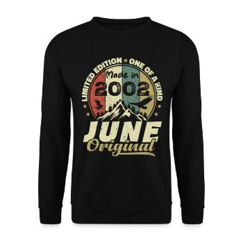 Juin 2002 Cadeau Anniversaire Juin 2002 Juin 2002 - Sweat-shirt Unisexe - noir - Devant - Alina (178cm) & Michal (187cm)