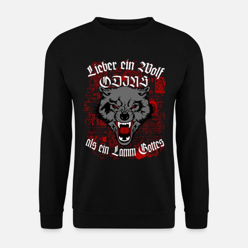 Wikinger Wolf Odins - Unisex Pullover - Schwarz