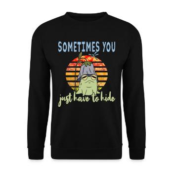 Depressionen Depression Frosch - Unisex Pullover - Schwarz - Vorne - Alina (178cm) & Michal (187cm)