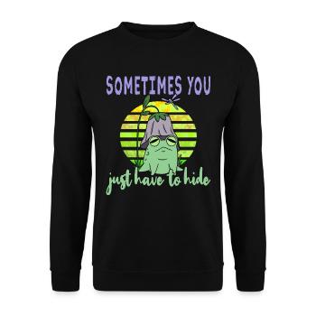 Depressionen Depression Frosch - Unisex Pullover - Schwarz - Vorne - Alina (178cm) & Michal (187cm)