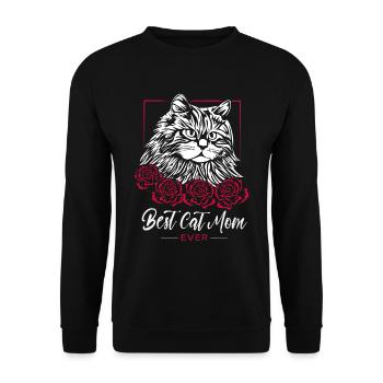 Best Cat Mom Ever - Cadeau pour les amoureux des chats - Sweat-shirt Unisexe - noir - Devant - Alina (178cm) & Michal (187cm)