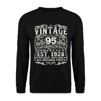 né en 1928 - 95 ans - Sweat-shirt Unisexe - noir - Devant - Alina (178cm) & Michal (187cm)