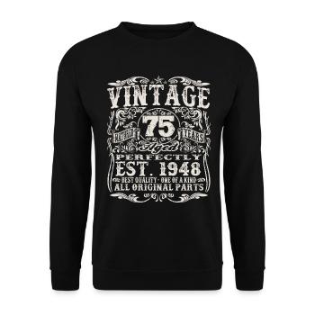 né en 1948 - 75 ans - Sweat-shirt Unisexe - noir - Devant - Alina (178cm) & Michal (187cm)