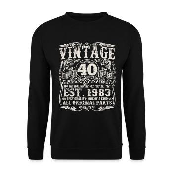 born in 1983 - 40 years old - Unisex Sweatshirt - black - Front - Alina (178cm) & Michal (187cm)