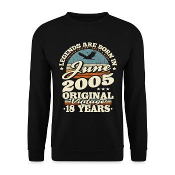 Born in Juni 2005 - 18 years old - Unisex Sweatshirt - black - Front - Alina (178cm) & Michal (187cm)