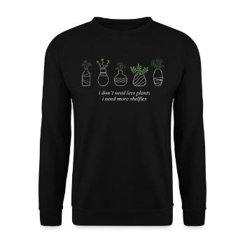 Pflanzen Regale Grafik T-Shirts - Unisex Pullover - Schwarz - Vorne - Alina (178cm) & Michal (187cm)