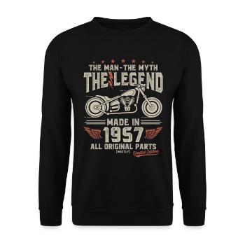 1957 Vintage homme mythe légende moto - Sweat-shirt Unisexe - noir - Devant - Alina (178cm) & Michal (187cm)