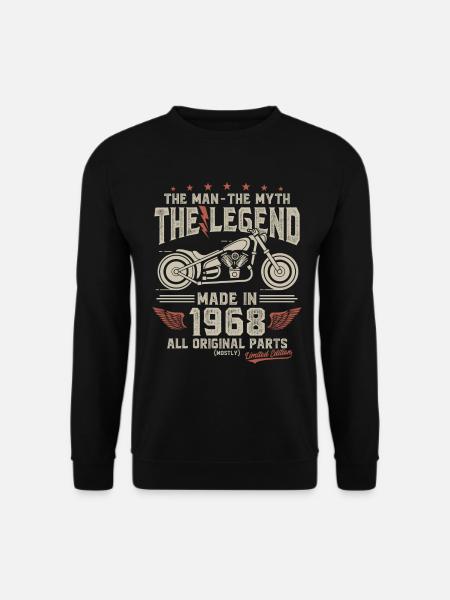 1968 Vintage Man Myth Legend Motorcycle - Unisex Sweatshirt - black