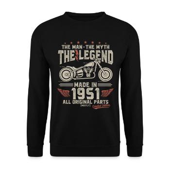 1951 Vintage homme mythe légende moto - Sweat-shirt Unisexe - noir - Devant - Alina (178cm) & Michal (187cm)
