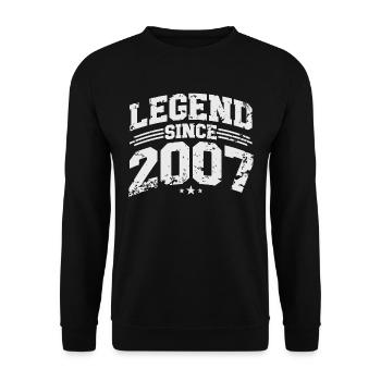 Legend Since 2007 Cadeau d’anniversaire vintage - Sweat-shirt Unisexe - noir - Devant - Alina (178cm) & Michal (187cm)