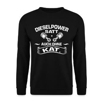 DIESEL POWER - Unisex Pullover - Schwarz - Vorne - Alina (178cm) & Michal (187cm)