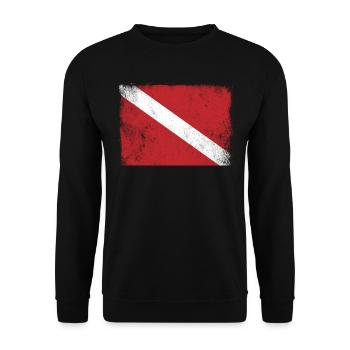 Drapeau Plongée Plongée Plongée Plongée Sous-marine Symbole de signal - Sweat-shirt Unisexe - noir - Devant - Alina (178cm) & Michal (187cm)