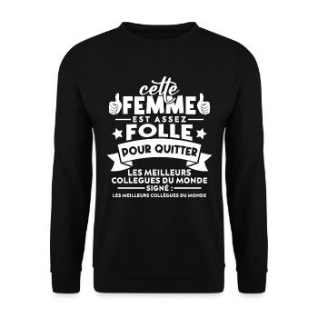 Collègue femme, meilleurs collègues du monde - Sweat-shirt Unisexe - noir - Devant - Alina (178cm) & Michal (187cm)