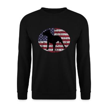 Pitbull Dog American Staffordshire USA Staffy - Sweat-shirt Unisexe - noir - Devant - Alina (178cm) & Michal (187cm)