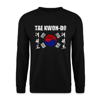 Tae Kwon Do Taekwondo Martial Art Korea Vintage - Unisex Sweatshirt - black - Front - Alina (178cm) & Michal (187cm)