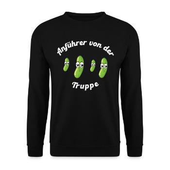 Anführer der Truppe - Unisex Pullover - Schwarz - Vorne - Alina (178cm) & Michal (187cm)