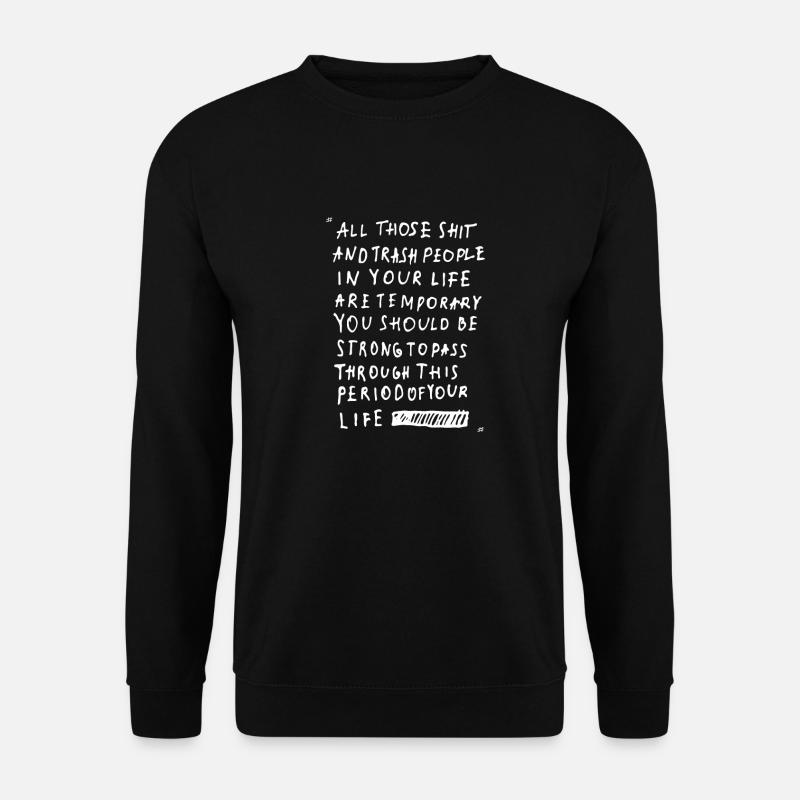 Unterdrückter Schwarz-Weiß-Text - Unisex Pullover - Schwarz