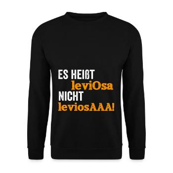 Es heißt leviOsa .. nicht leviosAAA - Unisex Pullover - Schwarz - Vorne - Alina (178cm) & Michal (187cm)