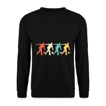 Bowling Retro Männer Bowling Spieler - Unisex Pullover - Schwarz - Vorne - Alina (178cm) & Michal (187cm)