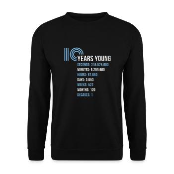 10th birthday boy birthday present ten - Unisex Sweatshirt - black - Front - Alina (178cm) & Michal (187cm)