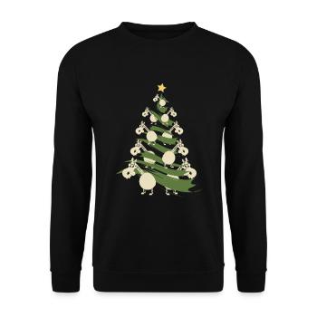 Funny Santa Claus Horses X-Mas Christmas Gift - Unisex Sweatshirt - black - Front - Alina (178cm) & Michal (187cm)