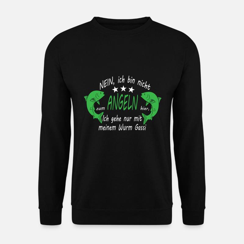 Angeln Fisch Fische Geschenk Wurm - Unisex Pullover - Schwarz