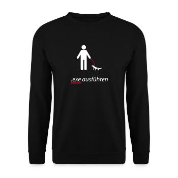 Systemadministrator exe ausführen Sysadmin Witzig - Unisex Pullover - Schwarz - Vorne - Alina (178cm) & Michal (187cm)