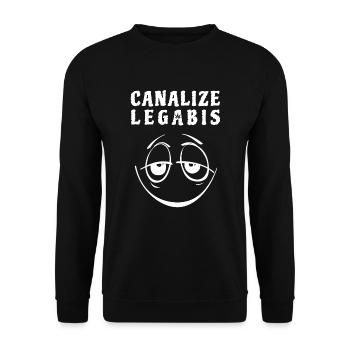 Marijuana Weed Cannabis Marihuana Kiffen Ganja - Unisex Pullover - Schwarz - Vorne - Alina (178cm) & Michal (187cm)