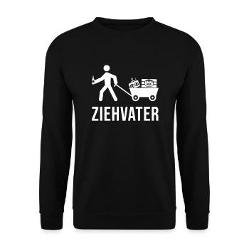 Ziehvater Bollerwagen | Papa Männergeschenk Vater - Unisex Pullover - Schwarz - Vorne - Alina (178cm) & Michal (187cm)