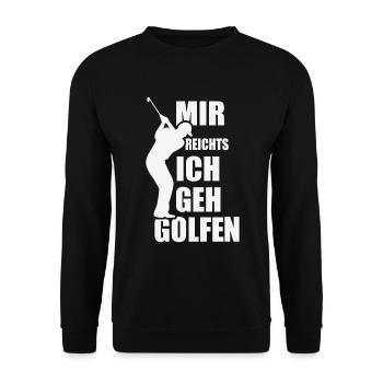 Golf Golfen Golfer Golfschlager Geschenkidee - Unisex Pullover - Schwarz - Vorne - Alina (178cm) & Michal (187cm)