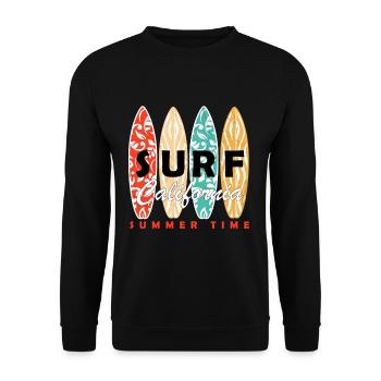 Surf California surfboard surfing surfer gift - Unisex Sweatshirt - black - Front - Alina (178cm) & Michal (187cm)