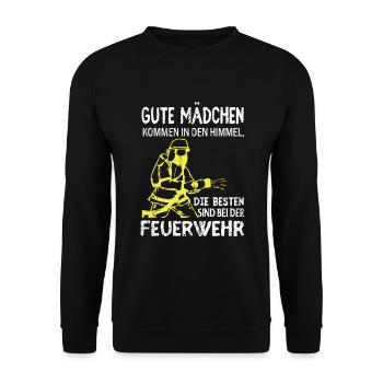 Firefighter woman firefighter saying gift - Unisex Sweatshirt - black - Front - Alina (178cm) & Michal (187cm)
