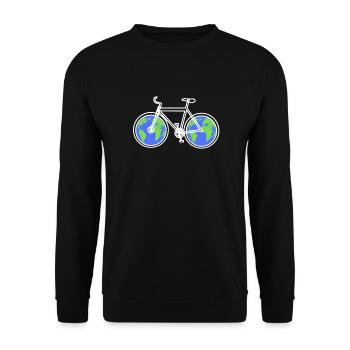 Bike World TShirt Gift for Conservation Climate - Unisex Sweatshirt - black - Front - Alina (178cm) & Michal (187cm)