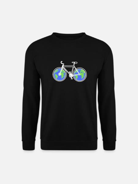 Fahrrad Welt TShirt Geschenk für Naturschutz Klima - Unisex Pullover - Schwarz