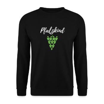 Pfalzkind - T-Shirt Geschenk für die Pfalz - Unisex Pullover - Schwarz - Vorne - Alina (178cm) & Michal (187cm)
