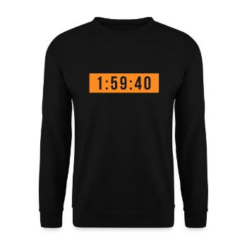 1:59:40 Marathon Under Two Hours Marathon - Unisex Sweatshirt - black - Front - Alina (178cm) & Michal (187cm)
