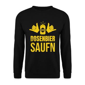 Jetzt Dosenbier Saufen - Unisex Pullover - Schwarz - Vorne - Alina (178cm) & Michal (187cm)