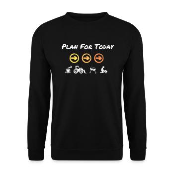 Plan for driving excavators or tractors today - Unisex Sweatshirt - black - Front - Alina (178cm) & Michal (187cm)