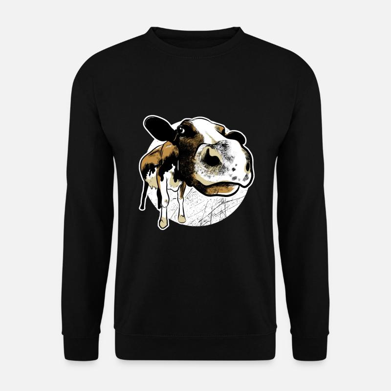 lustige Kuh Rind Bauernhof Bauer - Unisex Pullover - Schwarz