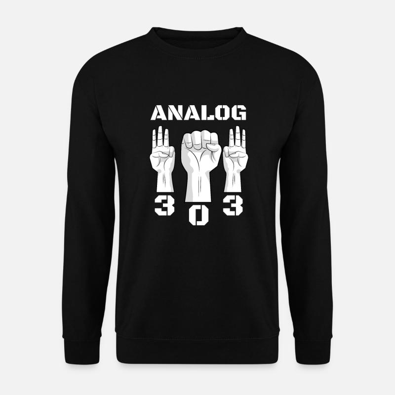 Analog 303 Hände. Shirt für Techno Fans. Synth. - Unisex Pullover - Schwarz