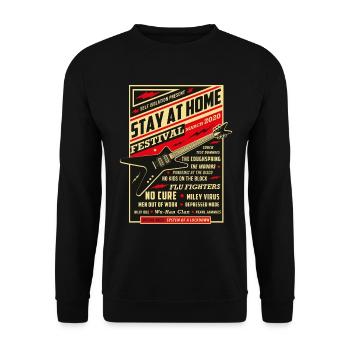 Quarantine Social Distancing Stay At Home Festival - Unisex Sweatshirt - black - Front - Alina (178cm) & Michal (187cm)