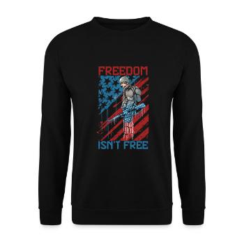 Freedom is not free - Unisex Sweatshirt - black - Front - Alina (178cm) & Michal (187cm)